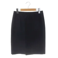 インディヴィ INDIVI ヴァイ V.A.I タイトスカート 台形 ひざ丈 キャッシュツイル 38 紺 ネイビー /ZA ■SH