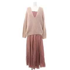 スナイデル snidel 23AW 深Vニットセットキャミワンピース ロング セーター 長袖 1 ピンク /DF ■OS