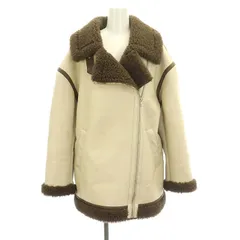 ムルーア MURUA 21AW ルーズフェイクムートン ジャケット ブルゾン フェイクレザー 1 S アイボリー 茶色 ブラウン /ES ■OS
