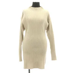 スナイデル snidel 22AW Sustainable リブタイトミニニットワンピース 長袖 ボトルネック ワイドリブ ONE ベージュ /MY ■OS