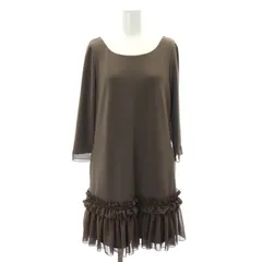 デイジーリンフォクシー DAISY LIN For FOXEY 裾フリルワンピース ミニ 七分袖 38 茶 ブラウン 31809 /MI ■OS