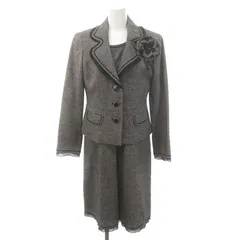 クレージュ courreges ワンピーススーツ セットアップ 上下 テーラードジャケット 総裏地 3B ロング 半袖 38 黒 白 ブラック ホワイト /ES ■OS