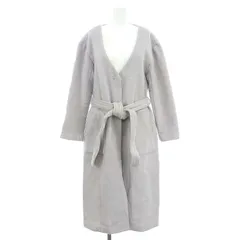 ジルバイジルスチュアート JILL by JILLSTUART ノーカラーロングコート アウター Vネック M パープルグレー /DO ■OS