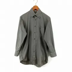 バーバリー ロンドン BURBERRY LONDON ロゴ 刺繡 ボタンダウン シャツ S 緑 グリーン系  ☆AA★