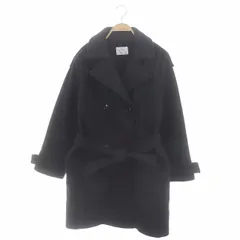 ザラ ZARA ウールダブルコート アウター ロング ベルト付き 13-14 黒 ブラック /HK ■OS