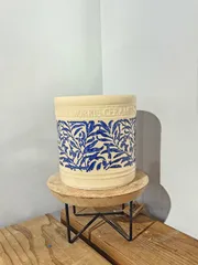 ⑪ ウィリアムモリス William Morris リーフシリンダー クリーム&ブルー Sサイズ  陶器鉢 植木鉢 寄せ植え 鉢植え お洒落 おしゃれ ブランド 高級 インテリアのサムネイル