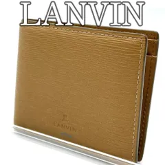ランバンオンブルー LANVIN en Bleu レザー 二つ折り財布 キャメル  Leather Bifold Wallet Camel