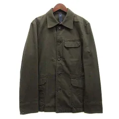 タケオキクチ TAKEO KIKUCHI コットン ドビー カバーオール ミリタリージャケット モスグリーン 2のサムネイル