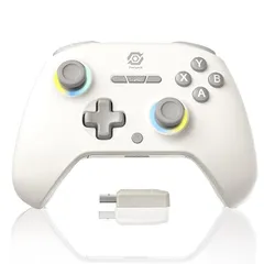 PC コントローラー 有線/Bluetooth/2.4G無線接続可能 2.4Gレシーバー付き 可切替ホール効果&触覚トリガー搭載 1000Hz超高速ポーリングレート 高精度ホール3Dスティック デュアルモーター 6軸ジャイロ 4段階振動 TURBO連射 背 1