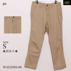 ★訳あり★ gu ジーユー パンツ ストレート　チノパン　シンプル　フロントジップ　ポケット付き　綿混 　ベージュ　 【WAD3984-00】 送料無料　古着　レディース