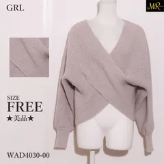★美品★ GRL グレイル トップス セーター　半袖　ケーブル編み　ニット素材　混毛 　ブラウン　 【WAD4030-00】 送料無料　古着　レディース