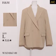 ★美品★ H&M エイチアンドエム アウター カーディガン　長袖　ショート丈　ニット素材　ボタン付き 　ベージュ　 【WAD4067-00】 送料無料　古着　レディース