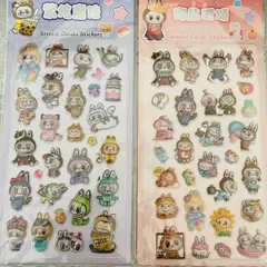 ラブブ風　キャラクターシールセット　立体　3D　ぷっくり　2点セット①