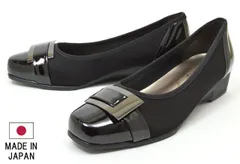 フラットパンプス 1435 neue ar he AC ローヒールパンプス カジュアルパンプス ウエッジシューズ 幅広パンプス オフィスシューズ ぺたんこ 3E 幅広 軽量 日本製 ウエッジソール 履きやすい 疲れにくい 軽い レディース 靴 ブラック 黒