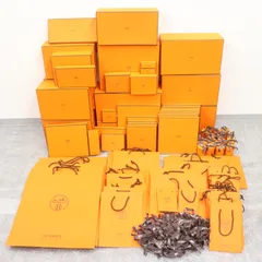IT0316B9ZHIS  HERMES エルメス BOX 紙袋 純正 オレンジ ボックス リボン ショッパー41枚 箱50個