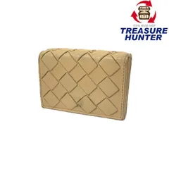 BOTTEGA VENETA(ボッテガベネタ) イントレチャート 三つ折りコンパクトウォレット 635561VCPP2 レザー ベージュ レディース 財布 【102060751001】