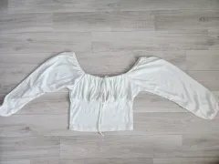 レディース クロップド 長袖 Tシャツ 白 新品
