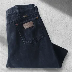 ■古着 Wrangler ラングラー USA製 ブラックジーンズ デニムパンツ 黒 実寸W34L32【L5304】