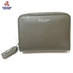 【中古】サンローラン リヴゴーシュ コンパクトウォレット 二つ折り財布 レザー グレー 603081 レディース SAINT LAURENT 【101051372003】