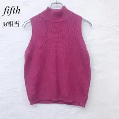 e5989 【フィフス】ノースリーブハイネックセーター サイズ不明 むらさき・全体的に毛羽立ち有り レディース・シンプルな着回ししやすいニットトップス