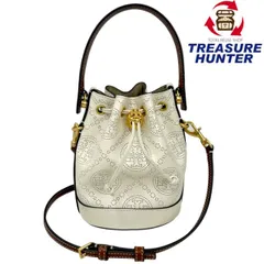 TORY BURCH Tモノグラム ミニバケットバッグ 84864 アイボリー×ブラウン トリーバーチ 【101063368008】