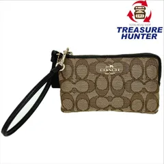 COACH アウトラインシグネチャー スモールリストレット 64283 ベージュ×ダークブラウン コーチ 【102057830007】