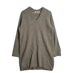 UNIQLO ユニクロ ベージュ Vネック ニット L ウール 100%