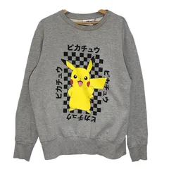 POKEMON/ポケモン ピカチュウ スウェット トレーナー フロントプリント オーバーサイズ ビッグシルエット TURKEY製 メンズ XL グレー