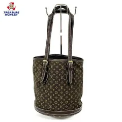 【中古】ルイヴィトン モノグラム ミニラン バケットPM M95226 エベヌ  ショルダー トートバッグ バケツ型 レディース  鞄 カバン LV LOUIS VUITTON 【102042376002】