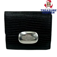 COACH リザード型押し エライザスモールウォレット CR395 ブラック×シルバー 三つ折り財布 コーチ 【102060543007】
