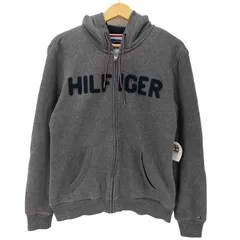 トミーヒルフィガー TOMMY HILFIGER パイル地ロゴ フルジップパーカー 裏ボア  メンズ import：M 