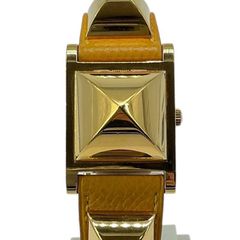 稼働 Hermes 腕時計 メドール ゴールド ピラミッドスタッズ 3647 
