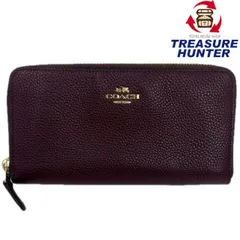 COACH ぺブルドレザー アコーディオンジップウォレット 58059 ボルドー コーチ 【102042794007】