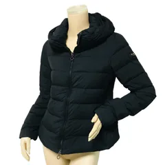 良品★TATRAS・タトラス・KOSAVA コサヴァ【Demi-Luxe BEAMS 別注】レディース ブランドアイコンロゴワッペン フード付き ダブルジップ ダウンジャケット2021年モデル(01)レディースダウンジャケット 冬物 カジュアル ブラック