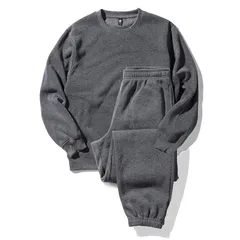 [Nutopia] スウェット メンズ 裏起毛 上下セット パジャマ 秋冬 (L/チャコール(上下セット×1点))