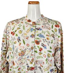 鴨居羊子パジャマ　新品未使用‼️TUNIC   長袖　半開パジャマ  アーモンド接結リーフキャラ　46503　日本製