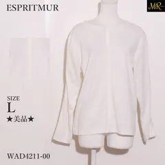 ★美品★ ESPRITMUR エスプリミュール トップス カットソー　長袖　無地　シンプル　きれいめ　後ろボタン 　ホワイト　 【WAD4211-00】 送料無料　古着　レディース
