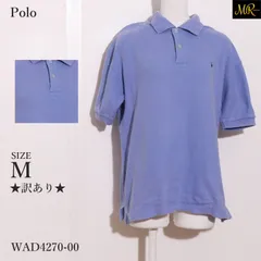 ★訳あり★ Polo ポロ トップス ポロシャツ　半袖　ロゴ　刺繍　鹿の子　コットン100％ 　ブルー　 【WAD4270-00】 送料無料　古着　レディース