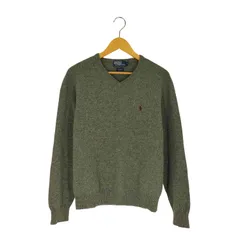 ポロバイラルフローレン Polo by RALPH LAUREN スモールポニー刺繍 Vネック ウールニット メンズ import：M 