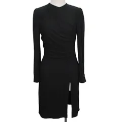 ジョルジオアルマーニ GIORGIO ARMANI 長袖 ワンピース 膝丈 スリット ドレープ フォーマル 4 Mサイズ相当 ブラック k307110 1122のサムネイル