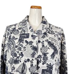 鴨居羊子パジャマ　新品未使用‼️TUNIC　襟付き全開ジャマ　40接結レトロモノトン　29340　グレー色　日本製