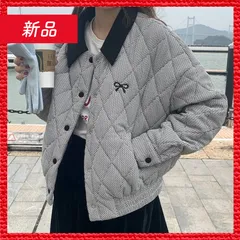 🔴新品未使用🔴 チェックキルティングジャケット グレー