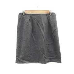 ナチュラルビューティーベーシック NATURAL BEAUTY BASIC フレアスカート ひざ丈 ウール L グレー /MI11
