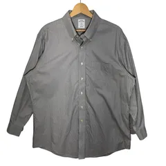 Brooks Brothers 1818 REGENT ブルックスブラザーズ 長袖 シャツ ボタンダウン オーバーサイズ ビッグシルエット CHINA製 17-2/3サイズ ブラック ホワイト