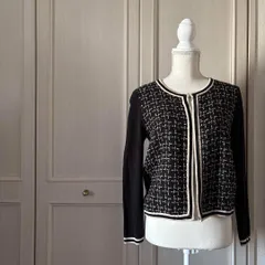 ＠ ロペ ROPE ツイード カーディガン ネイビー 紺色 エレガント 38　お呼ばれ　デート　オフィスカジュアル　食事会　羽織　ラメ