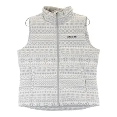 サイズ：L ADIDAS GOLF アディダスゴルフ  ダウン ジップベスト 総柄 グレー系 [240101409654] ゴルフウェア レディース ストスト
