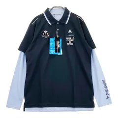 サイズ：LL LE COQ GOLF ルコックゴルフ  インナー付 半袖ポロシャツ  ブラック系 [240101569586] ゴルフウェア メンズ ストスト