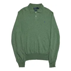 XL ポロラルフローレン ライトグリーン メリノ ウール カラ ニット