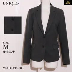 ★美品★ UNIQLO ユニクロ アウター テーラードジャケット　長袖　無地　ボタン付き　ポケット付き 　グレー　 【WAD4436-00】 送料無料　古着　レディース