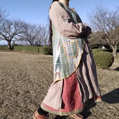 4  グドゥリー ロングベスト ジャケット ヴィンテージ パッチワーク カンタ刺繍 ボロ インド ビンテージ BORO アンティーク シャビーシック ラリーキルト 手縫い 刺し子 ハンドメイド 刺子  ジレ
